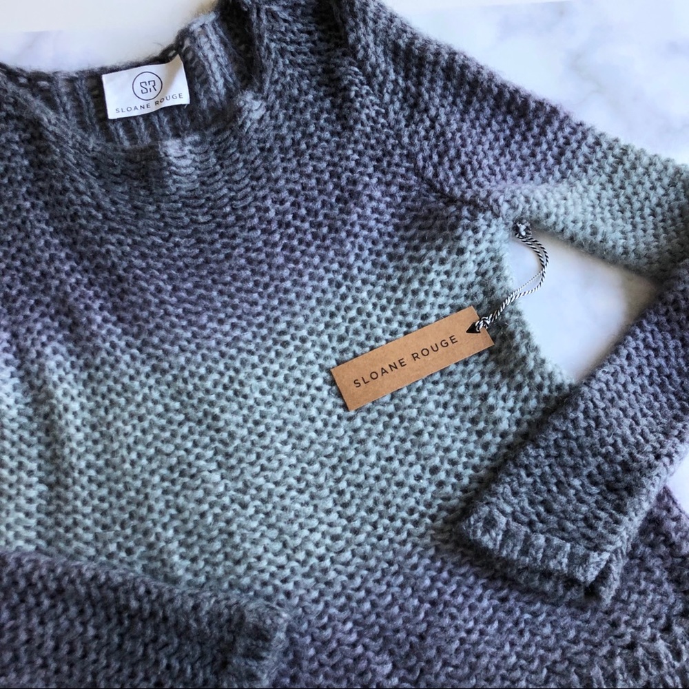 Sloane Rouge Purple Ombré Open Knit Sweater